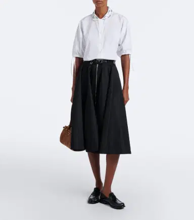 Prada Re-Nylon belted midi skirt | Thumbnail 2 Prada Re-Nylon belted midi skirt | Thumbnail 2