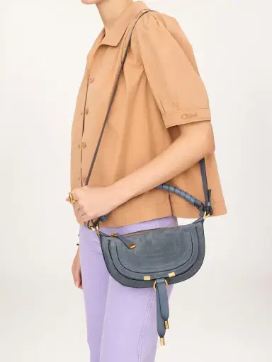 Chloé Mini Marcie shoulder bag in suede leather | Thumbnail 3 Chloé Mini Marcie shoulder bag in suede leather | Thumbnail 3