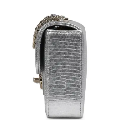 Chanel Chanel East West Flap Bag Silver Metallic Lizard Embossed Calfskin Light Gold Hardware | Thumbnail 3 Chanel Chanel East West Flap Bag Silver Metallic Lizard Embossed Calfskin Light Gold Hardware | Thumbnail 3