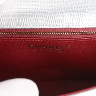 Chanel Chanel East West Flap Bag Silver Metallic Lizard Embossed Calfskin Light Gold Hardware | Thumbnail 8 Chanel Chanel East West Flap Bag Silver Metallic Lizard Embossed Calfskin Light Gold Hardware | Thumbnail 8