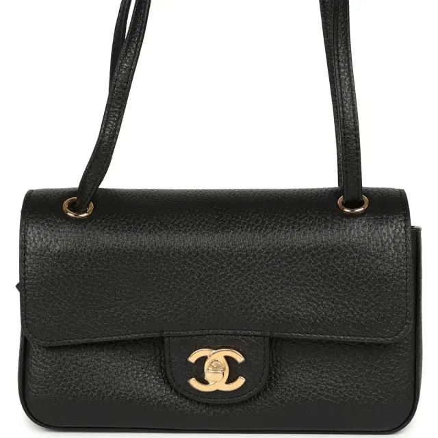 Chanel Mini "Souplissimo" Flap Bag Black Grained Calfskin Gold Hardware Chanel Mini "Souplissimo" Flap Bag Black Grained Calfskin Gold Hardware