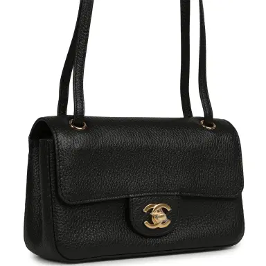 Chanel Chanel Mini "Souplissimo" Flap Bag Black Grained Calfskin Gold Hardware | Thumbnail 2 Chanel Chanel Mini "Souplissimo" Flap Bag Black Grained Calfskin Gold Hardware | Thumbnail 2