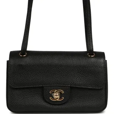 Chanel Chanel Mini "Souplissimo" Flap Bag Black Grained Calfskin Gold Hardware | Thumbnail 1 Chanel Chanel Mini "Souplissimo" Flap Bag Black Grained Calfskin Gold Hardware | Thumbnail 1