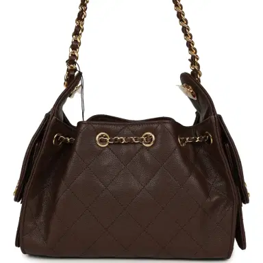 Chanel Chanel Mini 25 Hobo Bag Dark Brown Caviar Gold Hardware | Thumbnail 4 Chanel Chanel Mini 25 Hobo Bag Dark Brown Caviar Gold Hardware | Thumbnail 4
