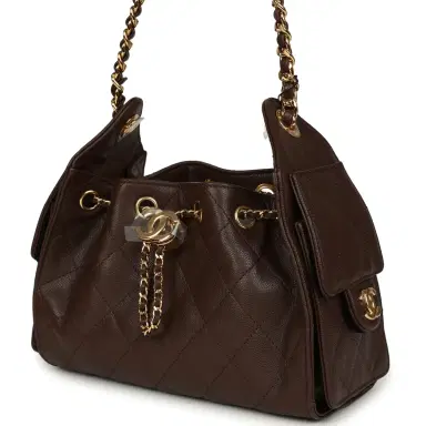 Chanel Chanel Mini 25 Hobo Bag Dark Brown Caviar Gold Hardware | Thumbnail 5 Chanel Chanel Mini 25 Hobo Bag Dark Brown Caviar Gold Hardware | Thumbnail 5
