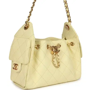 Chanel Chanel Mini 25 Hobo Bag Light Yellow Caviar Gold Hardware | Thumbnail 2 Chanel Chanel Mini 25 Hobo Bag Light Yellow Caviar Gold Hardware | Thumbnail 2