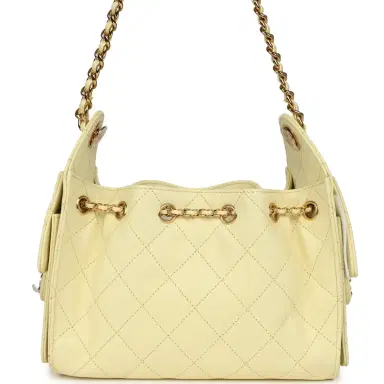 Chanel Chanel Mini 25 Hobo Bag Light Yellow Caviar Gold Hardware | Thumbnail 4 Chanel Chanel Mini 25 Hobo Bag Light Yellow Caviar Gold Hardware | Thumbnail 4