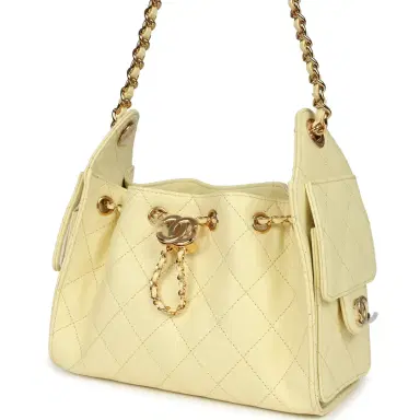 Chanel Chanel Mini 25 Hobo Bag Light Yellow Caviar Gold Hardware | Thumbnail 5 Chanel Chanel Mini 25 Hobo Bag Light Yellow Caviar Gold Hardware | Thumbnail 5