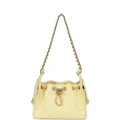 Chanel Chanel Mini 25 Hobo Bag Light Yellow Caviar Gold Hardware | Thumbnail 6 Chanel Chanel Mini 25 Hobo Bag Light Yellow Caviar Gold Hardware | Thumbnail 6