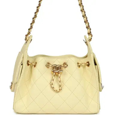 Chanel Chanel Mini 25 Hobo Bag Light Yellow Caviar Gold Hardware | Thumbnail 1 Chanel Chanel Mini 25 Hobo Bag Light Yellow Caviar Gold Hardware | Thumbnail 1