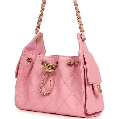 Chanel Chanel Mini 25 Hobo Bag Pink Caviar Antique Gold Hardware | Thumbnail 3 Chanel Chanel Mini 25 Hobo Bag Pink Caviar Antique Gold Hardware | Thumbnail 3