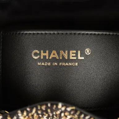 Chanel Chanel Small 25 Hobo Bag Black, White, Gold Tweed Bouclé Gold Hardware | Thumbnail 9 Chanel Chanel Small 25 Hobo Bag Black, White, Gold Tweed Bouclé Gold Hardware | Thumbnail 9