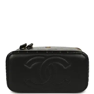 Chanel Chanel Small Top Handle Vanity Case Black Croc Embossed Calfskin Gold Hardware | Thumbnail 6 Chanel Chanel Small Top Handle Vanity Case Black Croc Embossed Calfskin Gold Hardware | Thumbnail 6