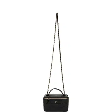 Chanel Chanel Small Top Handle Vanity Case Black Croc Embossed Calfskin Gold Hardware | Thumbnail 7 Chanel Chanel Small Top Handle Vanity Case Black Croc Embossed Calfskin Gold Hardware | Thumbnail 7