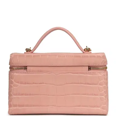 Chanel Chanel Top Handle Long Vanity Case with Chain Pink Croc Embossed Calfskin Gold Hardware | Thumbnail 4 Chanel Chanel Top Handle Long Vanity Case with Chain Pink Croc Embossed Calfskin Gold Hardware | Thumbnail 4