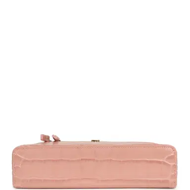 Chanel Chanel Top Handle Long Vanity Case with Chain Pink Croc Embossed Calfskin Gold Hardware | Thumbnail 6 Chanel Chanel Top Handle Long Vanity Case with Chain Pink Croc Embossed Calfskin Gold Hardware | Thumbnail 6