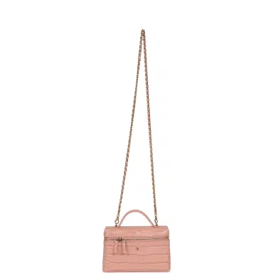 Chanel Chanel Top Handle Long Vanity Case with Chain Pink Croc Embossed Calfskin Gold Hardware | Thumbnail 7 Chanel Chanel Top Handle Long Vanity Case with Chain Pink Croc Embossed Calfskin Gold Hardware | Thumbnail 7
