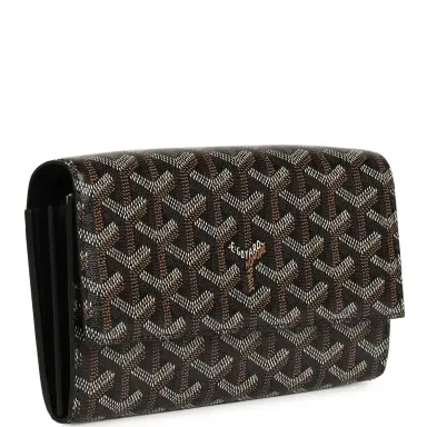 goyard Goyard Goyardine Canvas Black Varenne Continental Wallet Bag Palladium Hardware | Thumbnail 2 goyard Goyard Goyardine Canvas Black Varenne Continental Wallet Bag Palladium Hardware | Thumbnail 2