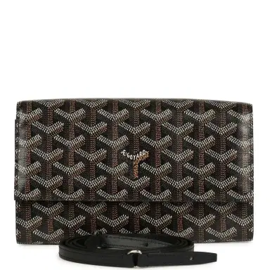 goyard Goyard Goyardine Canvas Black Varenne Continental Wallet Bag Palladium Hardware | Thumbnail 1 goyard Goyard Goyardine Canvas Black Varenne Continental Wallet Bag Palladium Hardware | Thumbnail 1