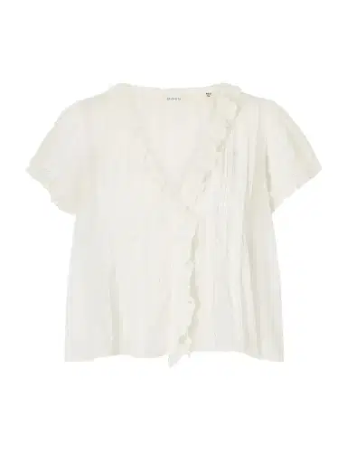 DÔEN Helena Lace-trimmed Organic Cotton Blouse | Thumbnail 1 DÔEN Helena Lace-trimmed Organic Cotton Blouse | Thumbnail 1