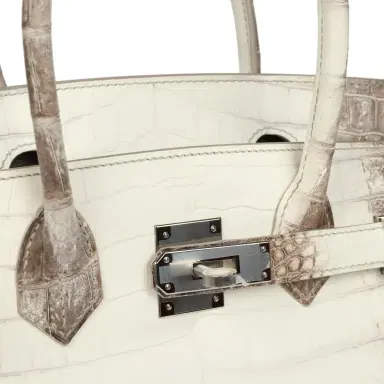 HERMÈS Hermes Birkin 30 Himalaya Niloticus Crocodile Palladium Hardware | Thumbnail 7 HERMÈS Hermes Birkin 30 Himalaya Niloticus Crocodile Palladium Hardware | Thumbnail 7