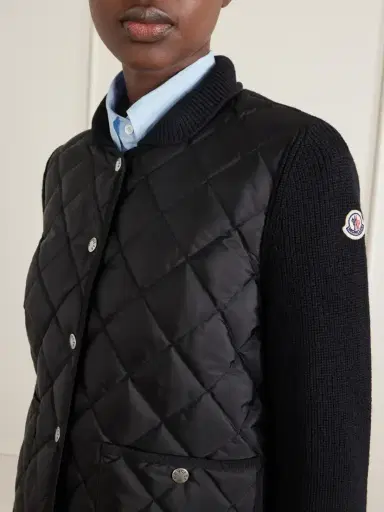 Moncler Ribbed Wool-trimmed Quilted Shell Down Cardigan | Thumbnail 5 Moncler Ribbed Wool-trimmed Quilted Shell Down Cardigan | Thumbnail 5