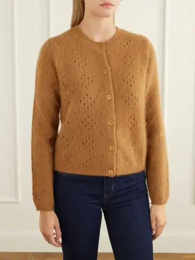 Frame The Cashmere Airy Teddy Cardi Wool And Cashmere-blend Cardigan | Thumbnail 3 Frame The Cashmere Airy Teddy Cardi Wool And Cashmere-blend Cardigan | Thumbnail 3