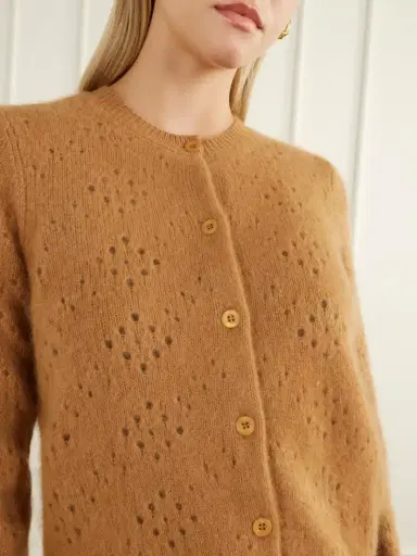 Frame The Cashmere Airy Teddy Cardi Wool And Cashmere-blend Cardigan | Thumbnail 5 Frame The Cashmere Airy Teddy Cardi Wool And Cashmere-blend Cardigan | Thumbnail 5