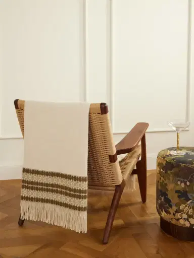 The House of Lyria Belize Fringed Striped Wool And Cashmere-blend Throw | Thumbnail 2 The House of Lyria Belize Fringed Striped Wool And Cashmere-blend Throw | Thumbnail 2