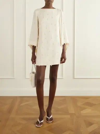 ANDRES OTALORA Lo Aprendido Embellished Linen Mini Dress | Thumbnail 2 ANDRES OTALORA Lo Aprendido Embellished Linen Mini Dress | Thumbnail 2