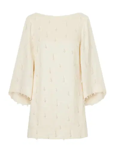 ANDRES OTALORA Lo Aprendido Embellished Linen Mini Dress | Thumbnail 1 ANDRES OTALORA Lo Aprendido Embellished Linen Mini Dress | Thumbnail 1