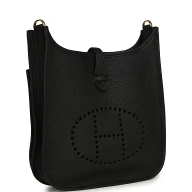 HERMÈS Hermes Evelyne 23 Black Clemence Gold Hardware | Thumbnail 2 HERMÈS Hermes Evelyne 23 Black Clemence Gold Hardware | Thumbnail 2