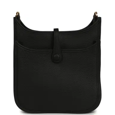 HERMÈS Hermes Evelyne 23 Black Clemence Gold Hardware | Thumbnail 4 HERMÈS Hermes Evelyne 23 Black Clemence Gold Hardware | Thumbnail 4