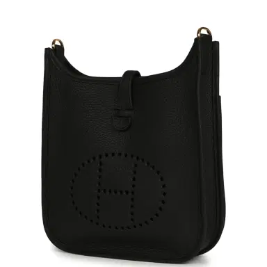 HERMÈS Hermes Evelyne 23 Black Clemence Gold Hardware | Thumbnail 5 HERMÈS Hermes Evelyne 23 Black Clemence Gold Hardware | Thumbnail 5