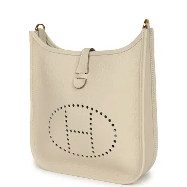 HERMÈS Hermes Evelyne 23 Craie Clemence Gold Hardware | Thumbnail 5 HERMÈS Hermes Evelyne 23 Craie Clemence Gold Hardware | Thumbnail 5
