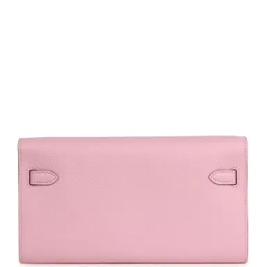 HERMÈS Hermes Kelly Wallet To Go Mauve Sylvestre Epsom Palladium Hardware | Thumbnail 4 HERMÈS Hermes Kelly Wallet To Go Mauve Sylvestre Epsom Palladium Hardware | Thumbnail 4