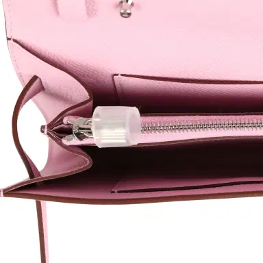 HERMÈS Hermes Kelly Wallet To Go Mauve Sylvestre Epsom Palladium Hardware | Thumbnail 8 HERMÈS Hermes Kelly Wallet To Go Mauve Sylvestre Epsom Palladium Hardware | Thumbnail 8