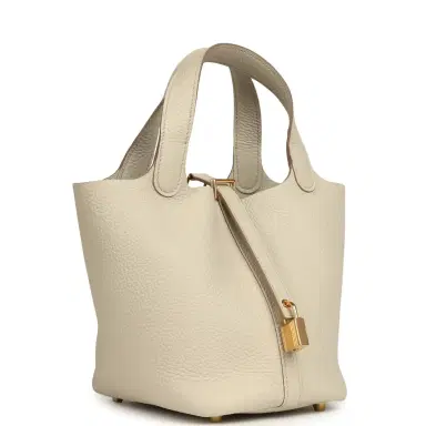 HERMÈS Hermes Picotin Lock 18 Beton Clemence Gold Hardware | Thumbnail 2 HERMÈS Hermes Picotin Lock 18 Beton Clemence Gold Hardware | Thumbnail 2