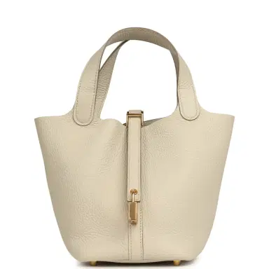 HERMÈS Hermes Picotin Lock 18 Beton Clemence Gold Hardware | Thumbnail 1 HERMÈS Hermes Picotin Lock 18 Beton Clemence Gold Hardware | Thumbnail 1