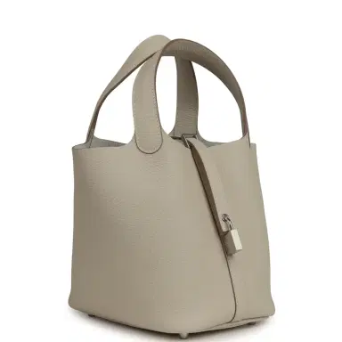 HERMÈS Hermes Picotin Lock 18 Craie Clemence Palladium Hardware | Thumbnail 2 HERMÈS Hermes Picotin Lock 18 Craie Clemence Palladium Hardware | Thumbnail 2