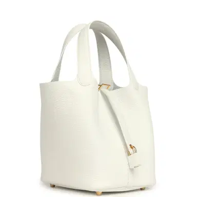 HERMÈS Hermes Picotin Lock 18 New White Clemence Gold Hardware | Thumbnail 2 HERMÈS Hermes Picotin Lock 18 New White Clemence Gold Hardware | Thumbnail 2