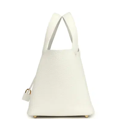 HERMÈS Hermes Picotin Lock 18 New White Clemence Gold Hardware | Thumbnail 3 HERMÈS Hermes Picotin Lock 18 New White Clemence Gold Hardware | Thumbnail 3