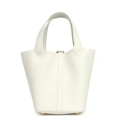 HERMÈS Hermes Picotin Lock 18 New White Clemence Gold Hardware | Thumbnail 4 HERMÈS Hermes Picotin Lock 18 New White Clemence Gold Hardware | Thumbnail 4