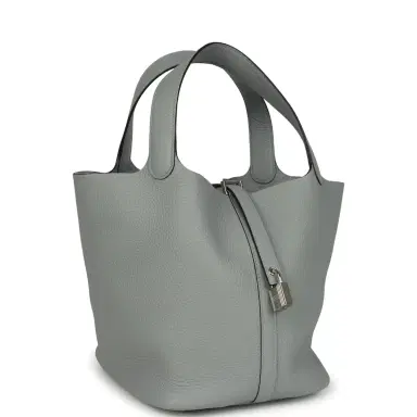 HERMÈS Hermes Picotin Lock 22 Gris Pantin Clemence Palladium Hardware | Thumbnail 2 HERMÈS Hermes Picotin Lock 22 Gris Pantin Clemence Palladium Hardware | Thumbnail 2