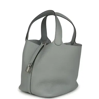 HERMÈS Hermes Picotin Lock 22 Gris Pantin Clemence Palladium Hardware | Thumbnail 5 HERMÈS Hermes Picotin Lock 22 Gris Pantin Clemence Palladium Hardware | Thumbnail 5