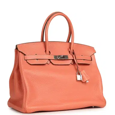 HERMÈS Pre-owned Hermes Birkin 35 Crevette Clemence Palladium Hardware | Thumbnail 2 HERMÈS Pre-owned Hermes Birkin 35 Crevette Clemence Palladium Hardware | Thumbnail 2
