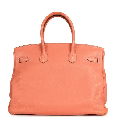 HERMÈS Pre-owned Hermes Birkin 35 Crevette Clemence Palladium Hardware | Thumbnail 4 HERMÈS Pre-owned Hermes Birkin 35 Crevette Clemence Palladium Hardware | Thumbnail 4