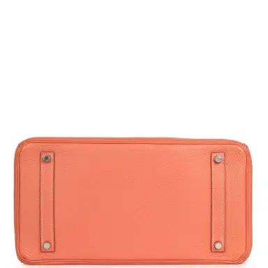 HERMÈS Pre-owned Hermes Birkin 35 Crevette Clemence Palladium Hardware | Thumbnail 6 HERMÈS Pre-owned Hermes Birkin 35 Crevette Clemence Palladium Hardware | Thumbnail 6