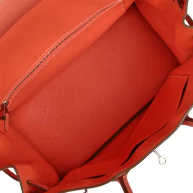 HERMÈS Pre-owned Hermes Birkin 35 Crevette Clemence Palladium Hardware | Thumbnail 9 HERMÈS Pre-owned Hermes Birkin 35 Crevette Clemence Palladium Hardware | Thumbnail 9