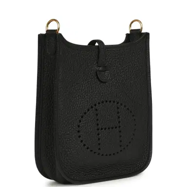 HERMÈS Pre-owned Hermes Evelyne TPM Black Clemence Gold Hardware | Thumbnail 2 HERMÈS Pre-owned Hermes Evelyne TPM Black Clemence Gold Hardware | Thumbnail 2